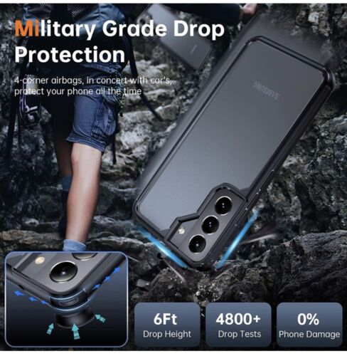 For Samsung Galaxy S22 Case 2x Screen Protector 2x Lens Protector Matte Black